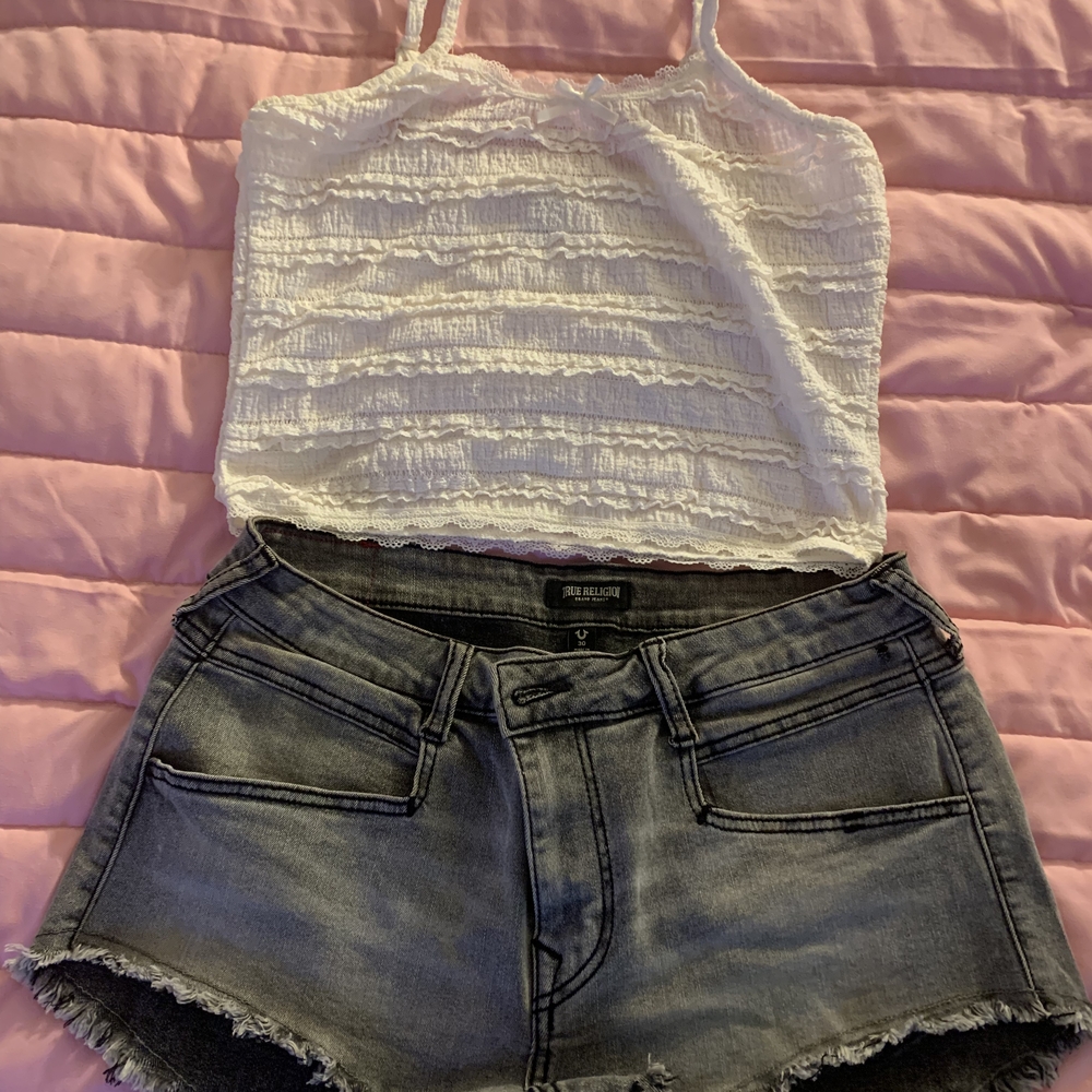 True Religion White Textured Camisole